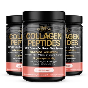 FREZZOR Collagen Peptides - 100% New Zealand Beef Bone Collagen 675g 3 Jars - Picture 1 of 5