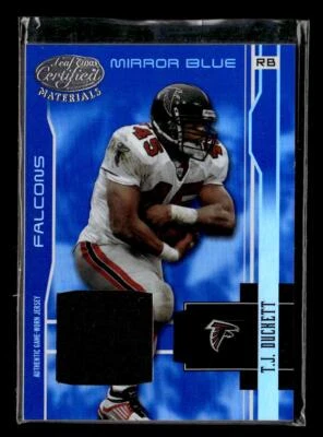 2003 Leaf Certified Materials #6 T.J. Duckett Mirror Blue #/50 - Image 1 of 2