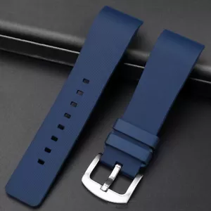 Silicone Rubber Bracelet Watch Band Strap Pin Clasp Replacement fit Santos 100 - Picture 1 of 6