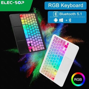 Rechargeable Wireless Bluetooth keyboard With touchpad RGB Backlight ultrathin - Picture 1 of 11