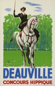 JACQUET DEAUVILLE CONCOURS HIPPIQUE 1950 VINTAGE POSTER - Picture 1 of 1
