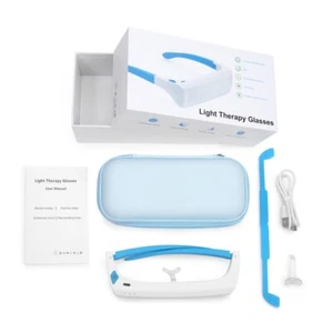 Occhiali per terapia della luce 480nm blu bianco lampada per terapia LED indossabile senza UV - Foto 1 di 13