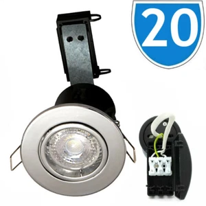 20x GU10 Fixed Fire Rated Recessed Ceiling Mounted Quick Connect Mains Downlight - Picture 1 of 3