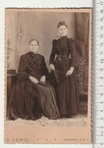 Antique Victorian Cabinet Card Photo Evil Mother And Daughter Charlottetown Pei - Picture 1 of 2