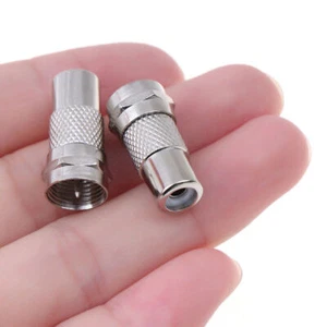 1pc F Male Plug To RCA Female Jack TV Coaxial Cable F-type Adapter Connector - Picture 1 of 17