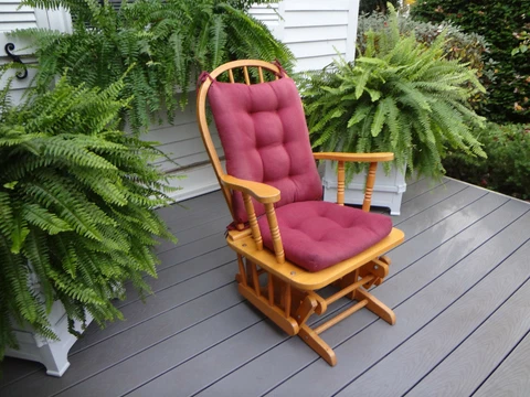 VINTAGE POTTERY BARN WINDSOR WOOD ARTS CRAFT MISSION GLIDER ROCKER ROCKING CHAIR Cover