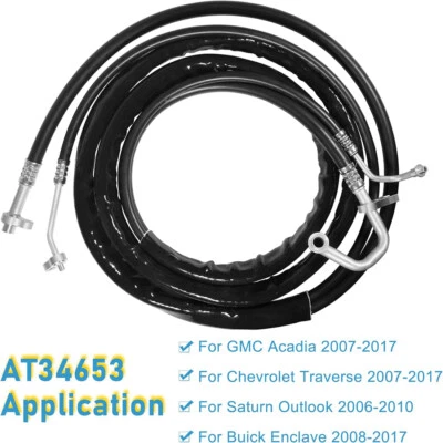 Rear Auxiliary AC Line Set Hose Assembly For GMC Chevrolet Saturn Buick AT34653  - Изображение 1 из 4
