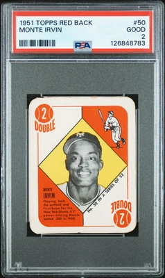 1951 Topps Red Back #50 Monte Irvin PSA 2 Good!! - Image 1 of 2