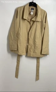 Patagonia Womens Tan Collared Long Sleeve Belted Windbreaker Jacket Size Small - Picture 1 of 6