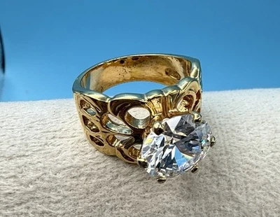 Винтажное золотистое кольцо SETA размер 9,5 - Изображение 1 из 4