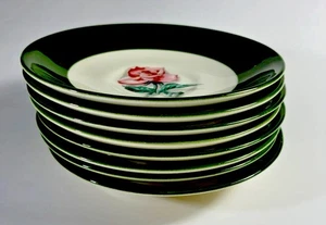 Homer Laughlin De Colección Nautilus Rosa Borde Verde 6.5" Platillos o Platos Pequeños (8) - Imagen 1 de 6