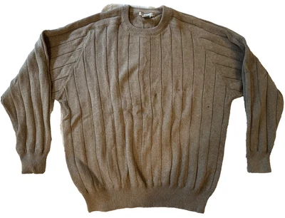Vintage Beige Geoffrey Beene Cotton Sweater Men's XXL - Image 1 of 4