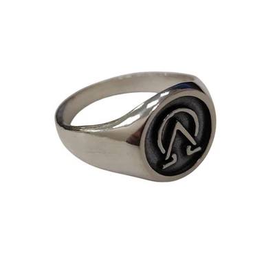 Sterling Silver Alpha Omega Ring Christian Symbol Comfort Fit Band Stamped 925 - Image 1 of 4