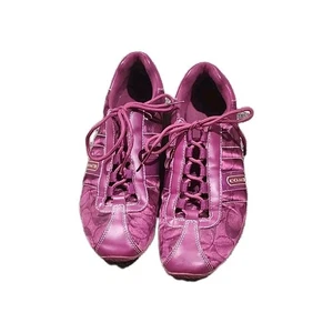 Zapatillas Coach Kirby para mujer 6,5 rosa satinado con monograma - Imagen 1 de 16