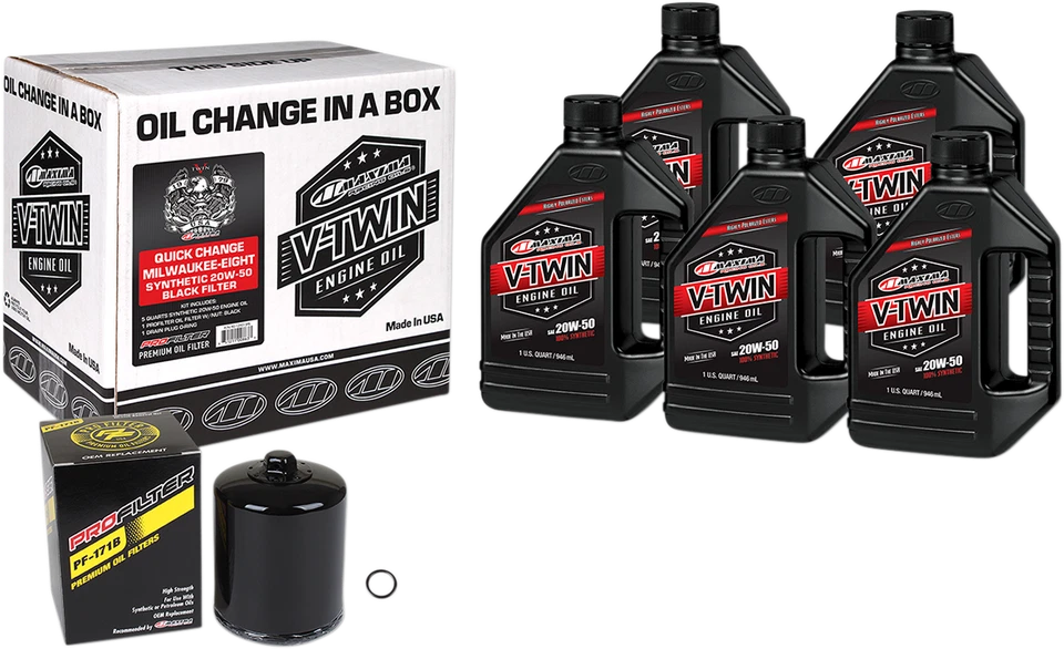 MAXIMA RACING OIL Quick Change Fits M8 Synthetic 20W-50 Oil Change Kit - Black - Image 1 of 1