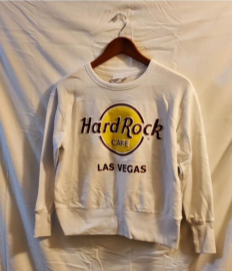 Hard Rock Cafe Sweatshirt Las Vegas Extra Small White 90s Vintage Winter Warm - Image 1 of 4