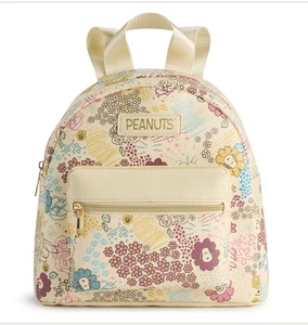 Peanuts Snoopy Cottage Blumen Frühling Allover-Druck Mini Rucksack Neu mit Etikett von Bioworld - Bild 1 von 8