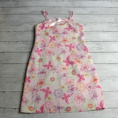 Vestido Talbots Niños Niñas Floral Lino Talla 10 Rosa Lentejuelas Cuentas Mariposas Foto 1 de 4