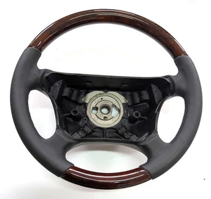 Lenkrad HOLZ WURZELHOLZ - LEDER  Mercedes W208 C208 W210 S210 AB 1999 MOPF - Picture 1 of 3