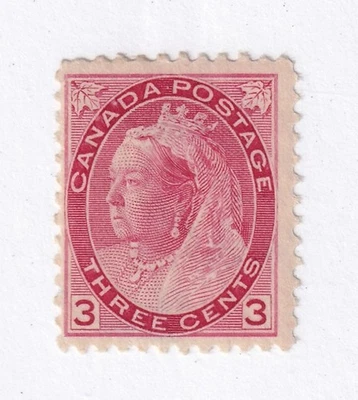 MATT'S STAMPS SCOTT CANADA #78 QUEEN VICTORIA 3-CENT 1898-1902 ISSUE, MH CV$90 - Image 1 of 3