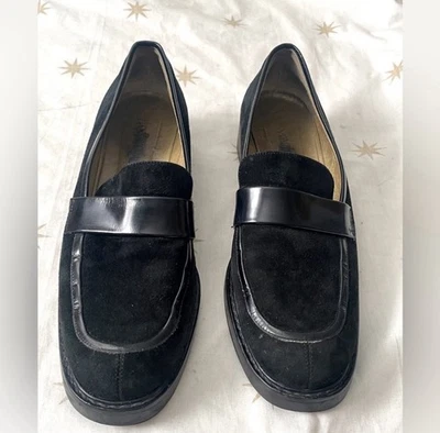 Vintage Yves Saint Laurent Black Suede Loafers Shoes - Image 1 of 4