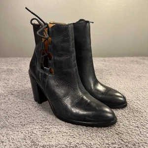 Athropologie Latigo Boots Womens 7.5 Black Leather Western Festival Distressed - Picture 1 of 11