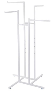SSWBasics White 4-Way Clothing Rack with Straight Arms - Picture 1 of 1