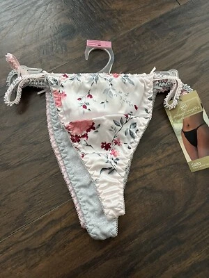 Paquete de 3 tangas de satén Y2K Gilligan & O’Malley brillantes sedosas Y2k años 90 talla grande Foto 1 de 4