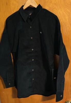 Camisa feminina de veludo preta média Dickies - Imagem 1 de 3