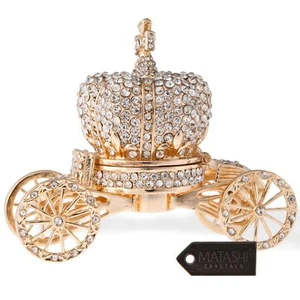 Estatuilla de carro corona real chapada en oro 24K Matashi con cristales adorno de regalo - Imagen 1 de 5