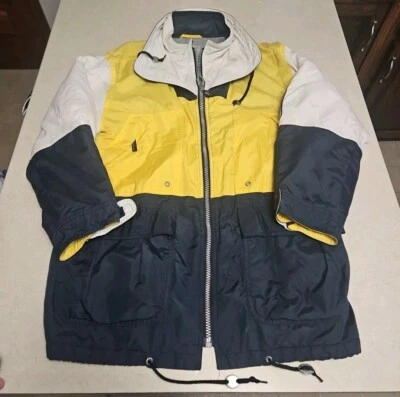 Chaqueta Mulberry Hombre’s Mediana Amarilla Blanca Off-Shore Boat Racing Street 90’s De Colección Foto 1 de 4