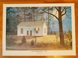 "VINTAGE REPRODUKTION KUNSTDRUCK VON J. ROBERT BURNELL ""SOMMERTON MEETING HOUSE" - Bild 1 von 5