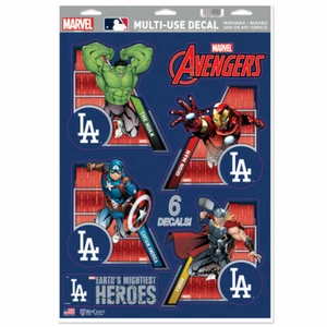 LOS ANGELES DODGERS 6 PIECE MARVEL AVENGERS DECALS 11"X17" WALL GRAPHICS DISNEY - Picture 1 of 1