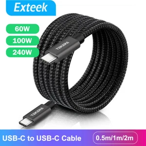 60W /100W/240W Type C to USB C Cable Quick Charging Charger For Samsung HuaWei - Picture 1 of 12