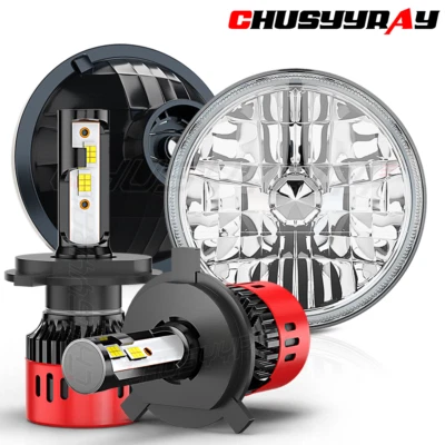 2 faros redondos LED de 7" haz alto/bajo para cosechadora internacional serie R Foto 1 de 4