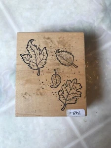 New - Great Impressions Floating Fall Leaves Wood Mounted Rubber Stamp  - G158 - Picture 1 of 3