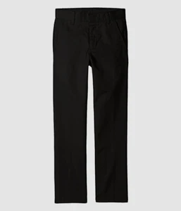 $79 Nautica Young Boy's Size 7 Slim Black Flat Front School Uniform Chino Pants - Picture 1 of 3