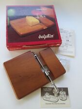 Vtg. TEAKWOOD CHEESE SLICER  "Dolphin" Orig. Box Incl. Extra Wire + Instructions