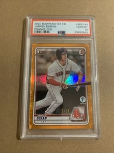 2020 1st Bowman 20/25 Jarren Duran PSA 10 Orange Foil Edition Pop 3 All Star MVP - Picture 1 of 4