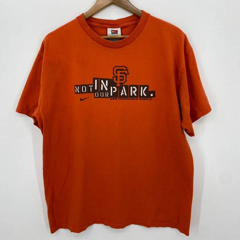 Nike T-Shirt Men's L Orange San Francisco Giants MLB Baseball Retro Y2K Cotton Cover