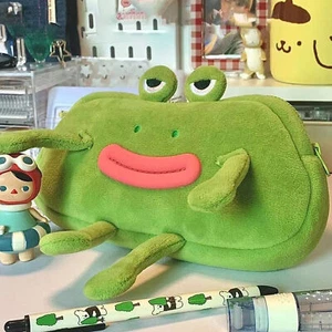 Big Mouth Cute Frog Pencil Pouch Funny Large Plush Animal Stationery Pouch - Picture 1 of 12