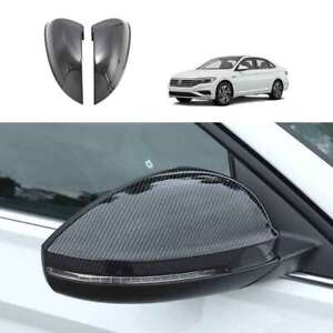 For Volkswagen Jetta Mk7 2019-2023 Rear View Side Mirror Cover Trim Carbon Fiber
