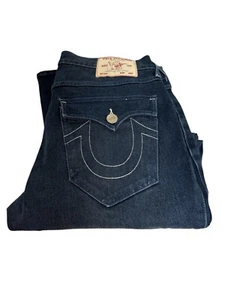 True Religion Mens Rocco SN Flap Skinny Relaxed Jeans 33x32/ Dark Scorched/ NWT! - Picture 1 of 10