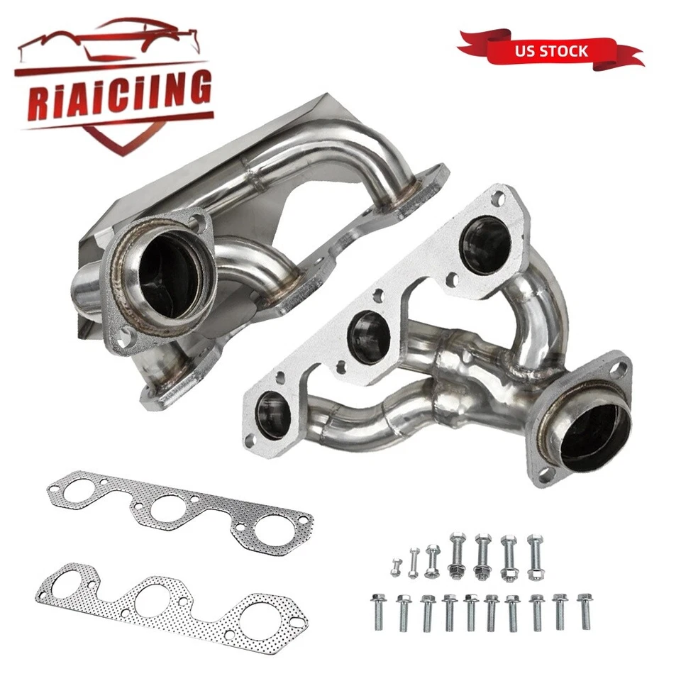 Stainless Steel Manifold Header w/Gaskets for 2007-2011 Jeep Wrangler JK 3.8L V6 - Image 1 of 4