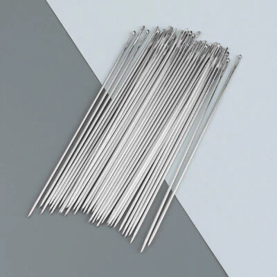 50Pcs 1.6mm Stainless Steel Long Straight Hand Sewing Needles Embroidery Beading - Image 1 of 4