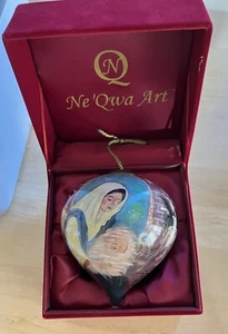 Ne'Qwa Quadro Arte Inversa Ornamento Mangiatoia Maria Bambino Gesù Natale - Foto 1 di 6