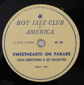 LOUIS ARMSTRONG Sweethearts On Parade, Blue Again HJCA 78 jazz - Picture 1 of 4
