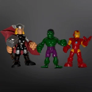 2010 Marvel Super Hero Hulk Adventures Hulk Iron Man & Thor Action Figures 2.5” - Picture 1 of 4