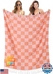 Giant Beach Towel Blanket Autumn Outing Stuff for Women and Men Road Trip Cam - Picture 1 of 5