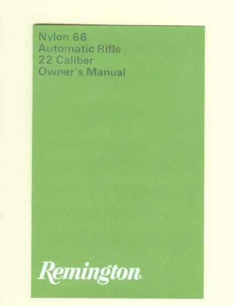 Remington Modelo Nylon 66 Años 70 Instrucciones de Fábrica Propietarios Manual Reproducción Foto 1 de 1